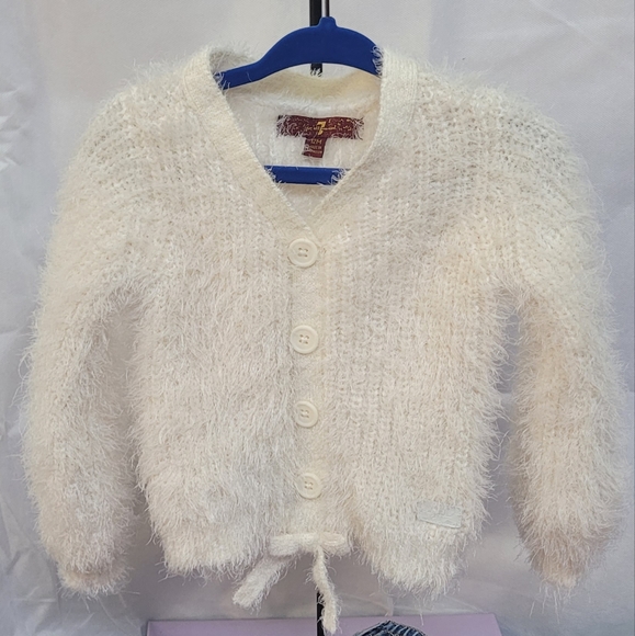 7 For All Mankind Baby Girl Sweater Jeans Set Size 12 Months - Picture 2 of 12